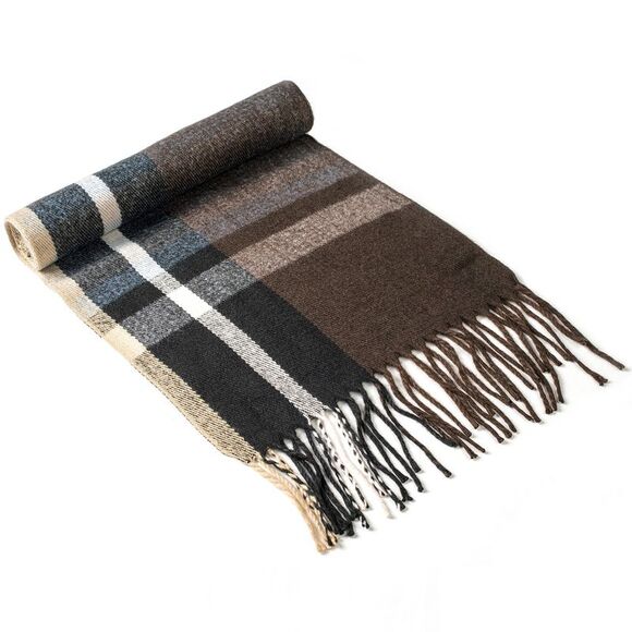 Alpine Swiss Mens Plaid Scarf Soft Winter Shawl Lightweight Cold-Weather Gear - Picture 6 of 8